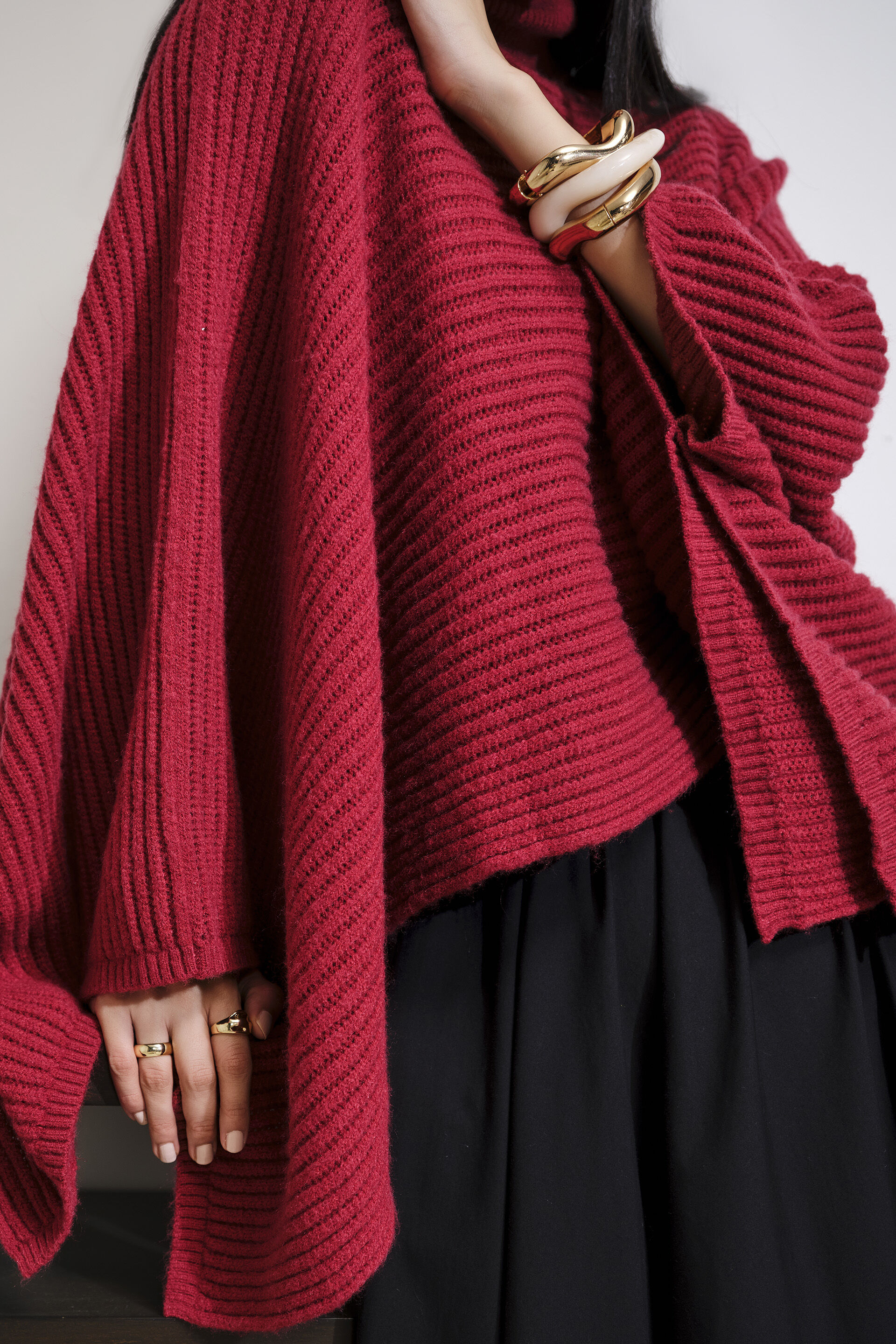 Deep Carmine Red Sweater, Wine, image 10